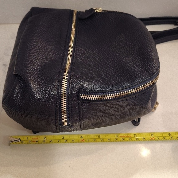 Vera Pelle Convertible Backpack Purse Bag Navy With removable Straps Italy Made
